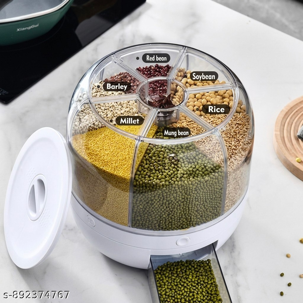 6-Grid Rotating Grain Dispenser - Grocery storage