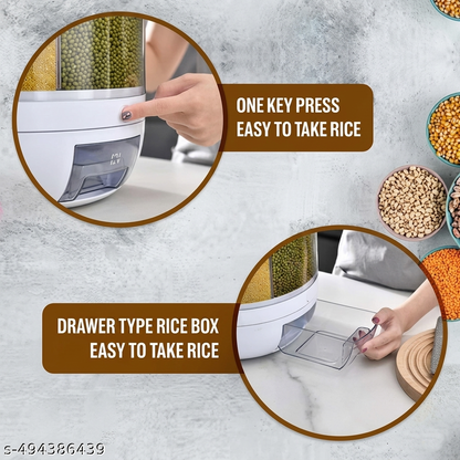 6-Grid Rotating Grain Dispenser - Grocery storage
