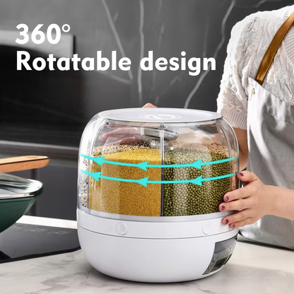 6-Grid Rotating Grain Dispenser - Grocery storage